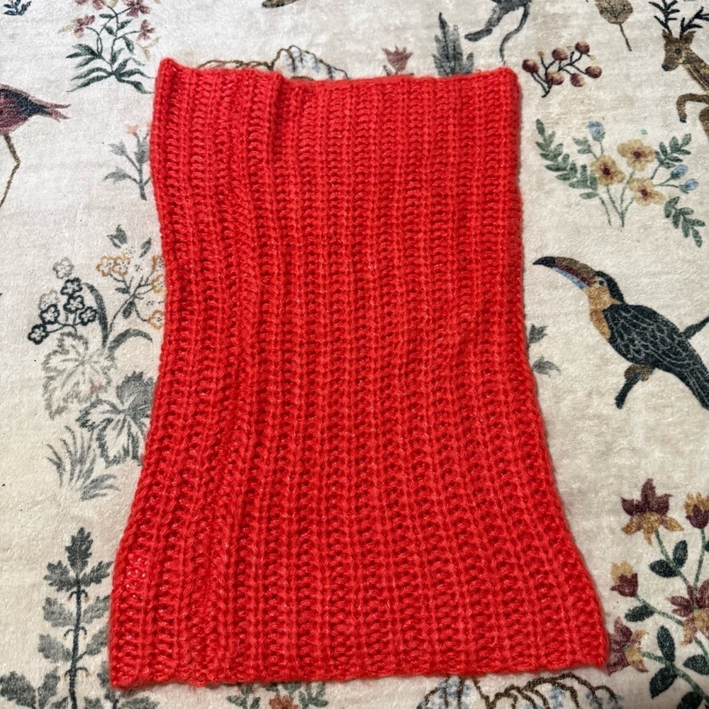 H&M Red Knitted collared Scarf